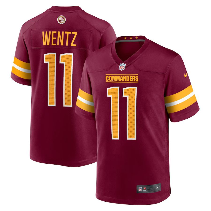 Men Washington Commanders #11 Carson Wentz Nike Burgundy Game NFL Jersey